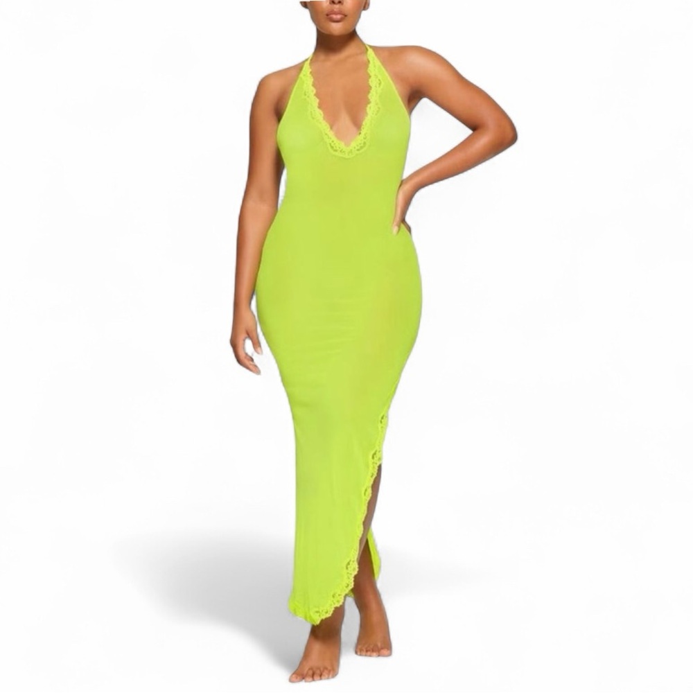 ^ྀི ^ྀི RARE SKIMS Summer Mesh Lace Plunge Long Dress ^ྀི ^ྀི